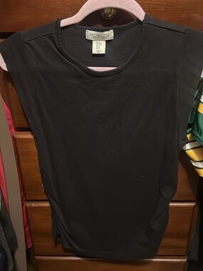 Rachel Zoe Black Cap-Sleeve Tank Top